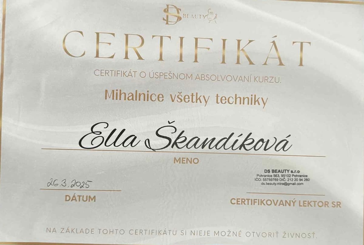Certifikát 4 - Ella Škandíková